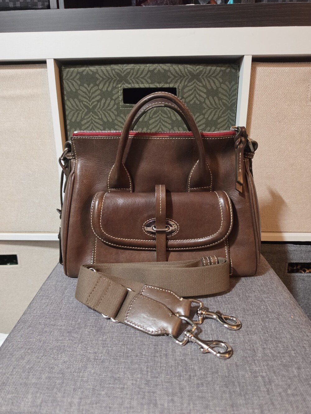 Dooney & Bourke Florentine Toscana Front Pocket Satchel.